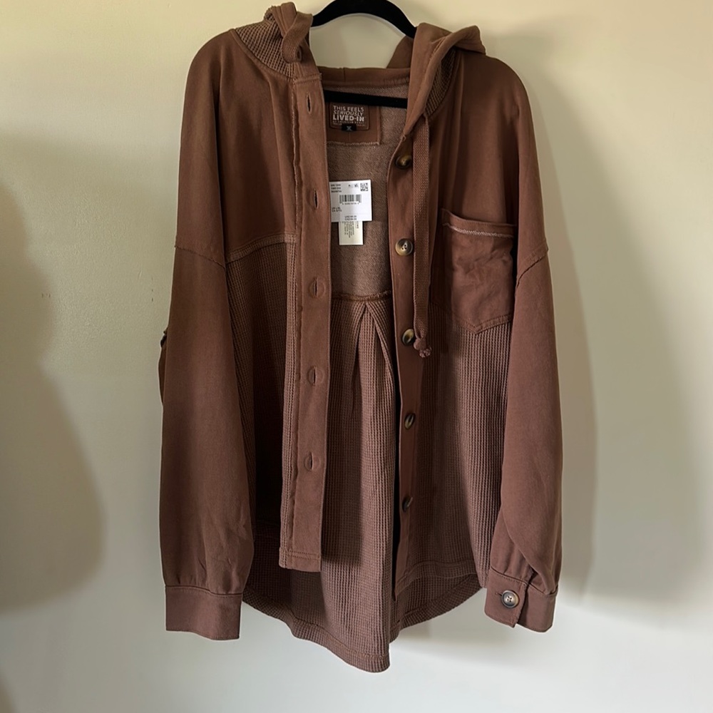 American Eagle button up Henley hoodie